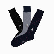 R Varsity style Monogram on the Personal Edition Seasonal Favorites set of socks.