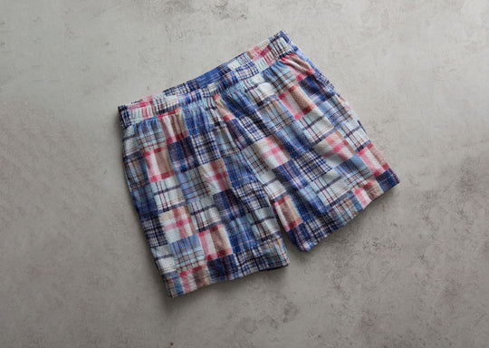 Image of product: 4" Pocket Lounge Short ~ Blue Madras - type Pack
