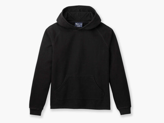 Black Fieldhouse Hoodie on light grey background. 