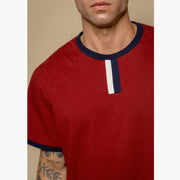 Vintage Ringer ~ Burgundy/Navy/White