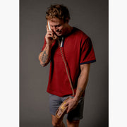 Vintage Ringer ~ Burgundy/Navy/White