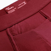 Close up detail shot of horizontal fly burgundy