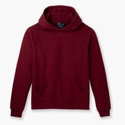Burgundy Fieldhouse Hoodie laid flat on light grey background.