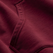 Close-up of maroon fabric with a focus on texture and color.