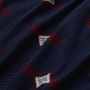 Close up detail shot of navy blue Cabin Club lounge shorts 
