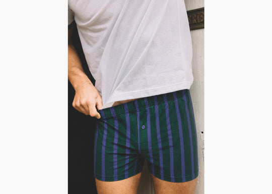 Slim Fit Boxer ~ Hunter Green Ivy Stripe