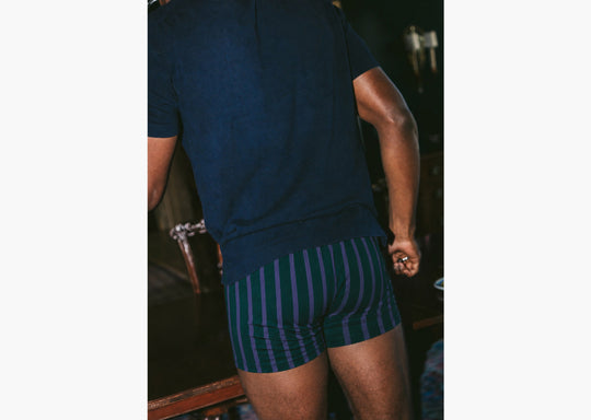 Slim Fit Boxer ~ Hunter Green Ivy Stripe