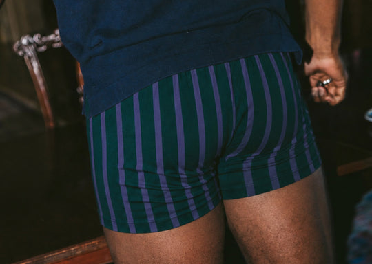 Image of product: Slim Fit Boxer ~ Hunter Green Ivy Stripe - type Pack