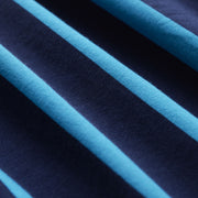 Close up detail shot of navy stripe slim fit boxer