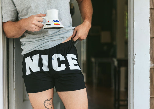 Image of product: Slim Fit Boxer ~ Black - "NICE" - type Pack