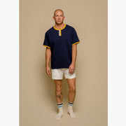 Vintage Ringer ~ Navy/Gold/Grey