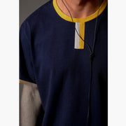 Vintage Ringer ~ Navy/Gold/Grey