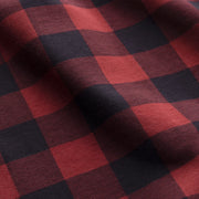 Close up detail shot of red/black buffalo check pattern found on slim fit boxers