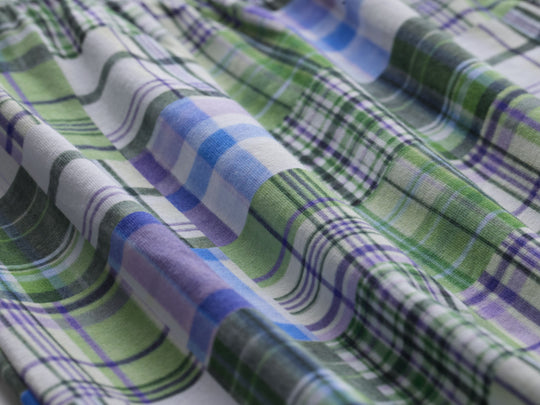 Close up detail shot of Green Madras Slim Fit boxer 