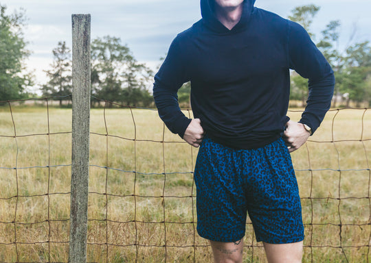 6" Pocket Lounge Short ~ Midnight Leopard