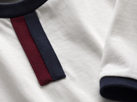 Image of product: Vintage Ringer ~ White/Navy/Burgundy - type Pack