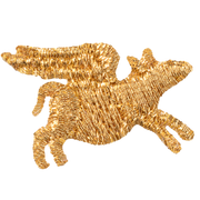 Golden embroidered flying pig icon