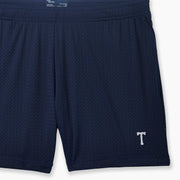 4" Pocket Lounge Shorts ~ Navy layflat with "T" monogram embroidery in bottom right corner.