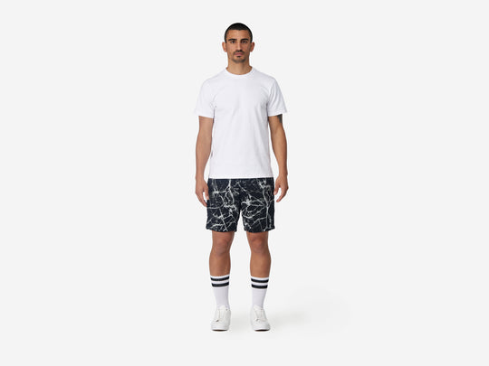 6" Marble Pocket Lounge Short on model full body.