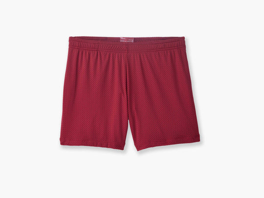 4" Burgundy Pocket Lounge Short Layflat.