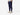 Side view shot of man wearing blue cloud pant with hand in pocket.