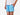 Close up shot of man wearing blue and white striped mesh shots. with hand in pocket.