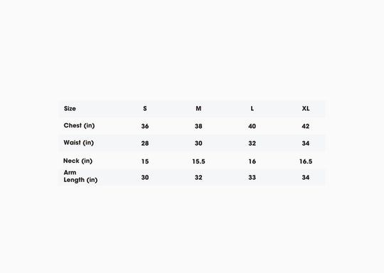 Hoodie Size Chart. Size S: Chest (in) - 36. Waist (in) - 28. Neck (in) - 15. Arm Length (in) - 30. Size M: Chest (in) - 38. Waist (in) - 30. Neck (in) - 15.5. Arm Length (in) - 32. Size L: Chest (in) - 40. Waist (in) - 28. Neck (in) - 16. Arm Length (in) - 33. Size XL: Chest (in) - 42. Waist (in) - 34. Neck (in) - 16.5. Arm Length (in) - 34.
