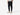 Front side view of man wearing black lounge pants with hand in pocket.