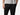 Close up front view of man wearing black lounge pants with hand in pocket.