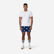4" Morning Joe Pocket Lounge Shorts on model full body looking straight ahead.