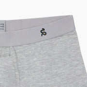 Heather Grey Boxer Brief with serpent embroidery on waist band.
