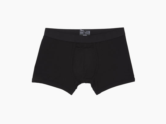 Black boxer brief layflat.
