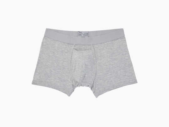 Heather grey boxer brief layflat.