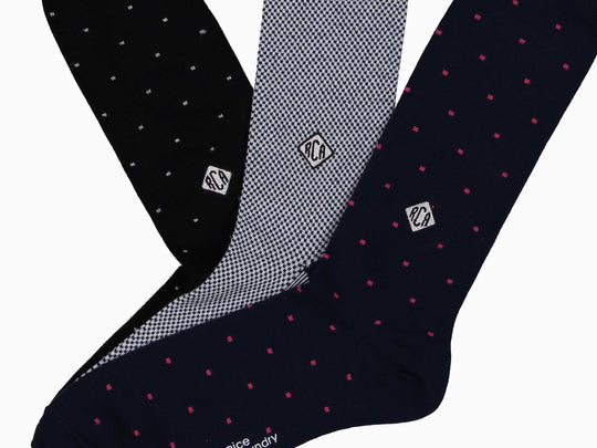 RCA Diamond Monogram on the Personal Edition Seasonal Favorites set of socks.