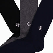 RCA diamond style monogram on luxe ribbed socks (zoomed in)