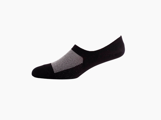 Black performance no-show with micromesh top in light grey.
