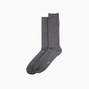 Heather Grey Luxe Ribbed Sock Layflat.