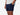Side view of mean wearing navy blue lounge short with hand in pocket.