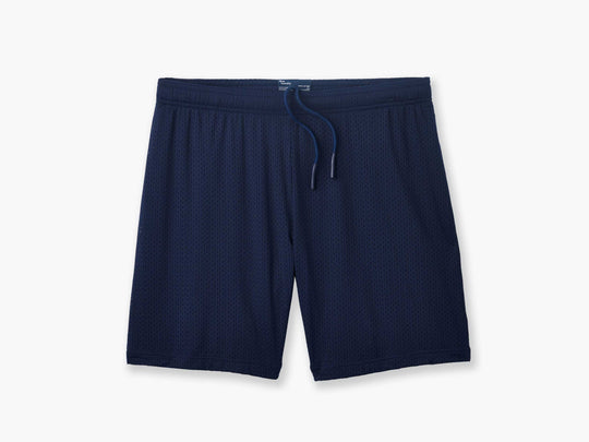 6" Navy Pocket Lounge Short layflat.