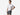 Full body side view of man wearing black bandana slim fit boxers & white t-shirt.