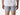 Close up back view of man wearing heather grey slim fit boxers and white t-shirt.