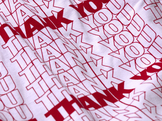 Thank You Slim Fit Boxer product pattern detail shot.